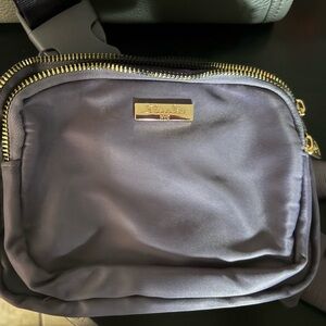 Steve Madden Charcoal Crossbody Bag with Gold Zippers